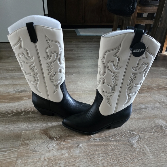 Retro Women Pointed Toe Embroidery High Heel Boots Western Cowboy Boots - Picture 6 of 7